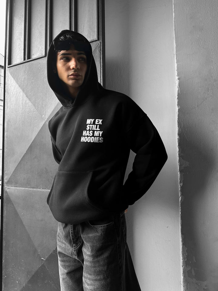 Oversize EX Del II Hoodie - Svart och Vit