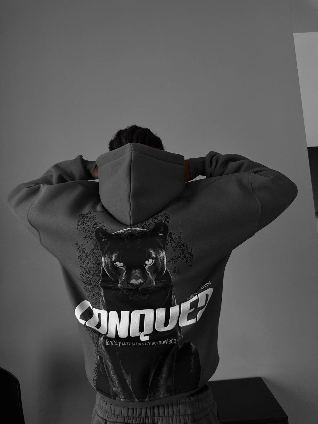 Oversize Conquer Hoodie - Antracit