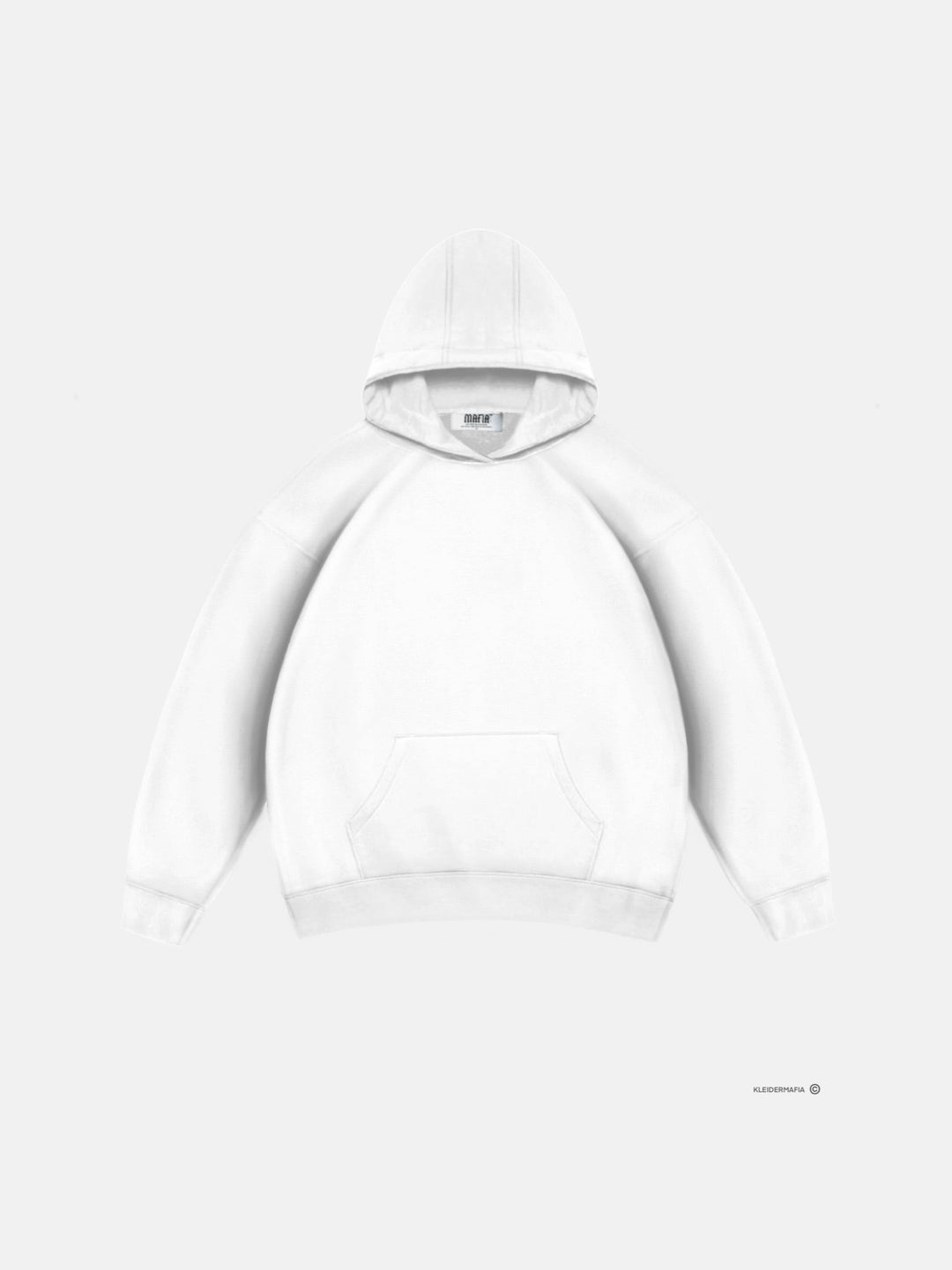 Oversize Basic Hoodie - Vit
