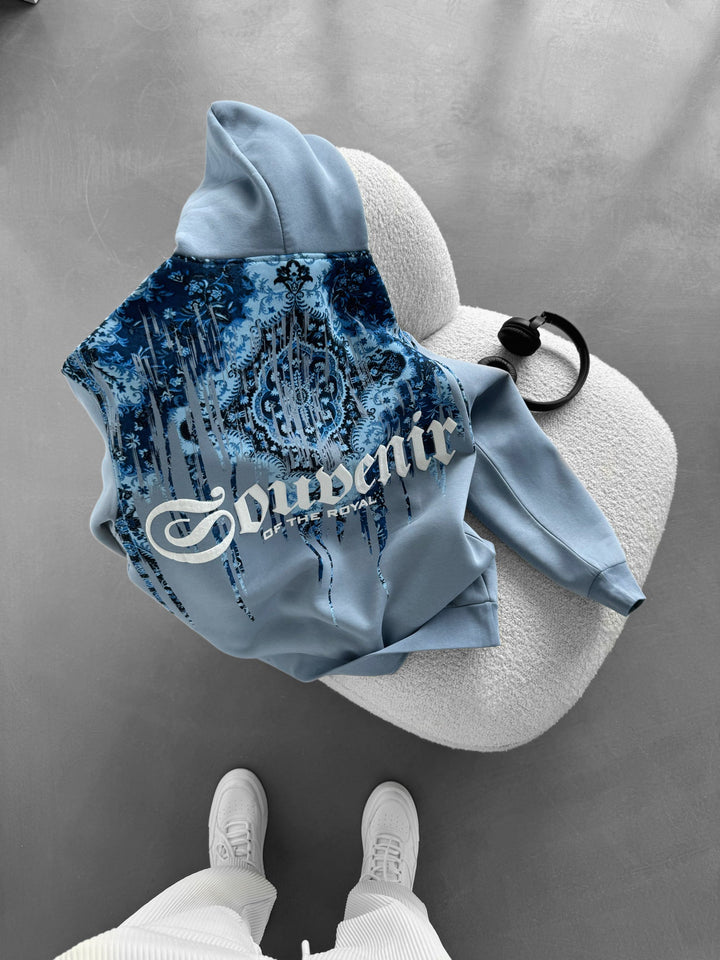 Överdimensionerad Souvenir Hoodie - Faded Denim