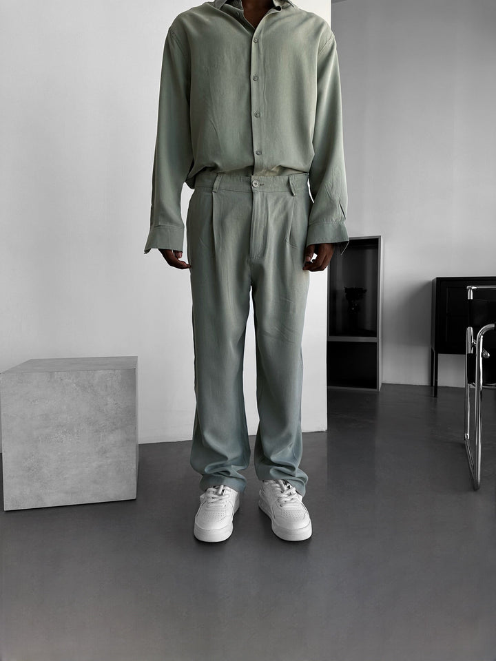 Baggy Tencel-byxor - Mintgrön