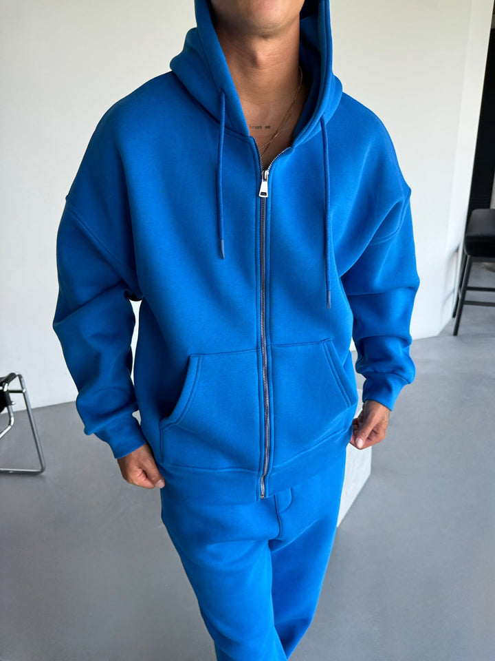 Oversize Basic Zipper Hoodie - Surf The Web