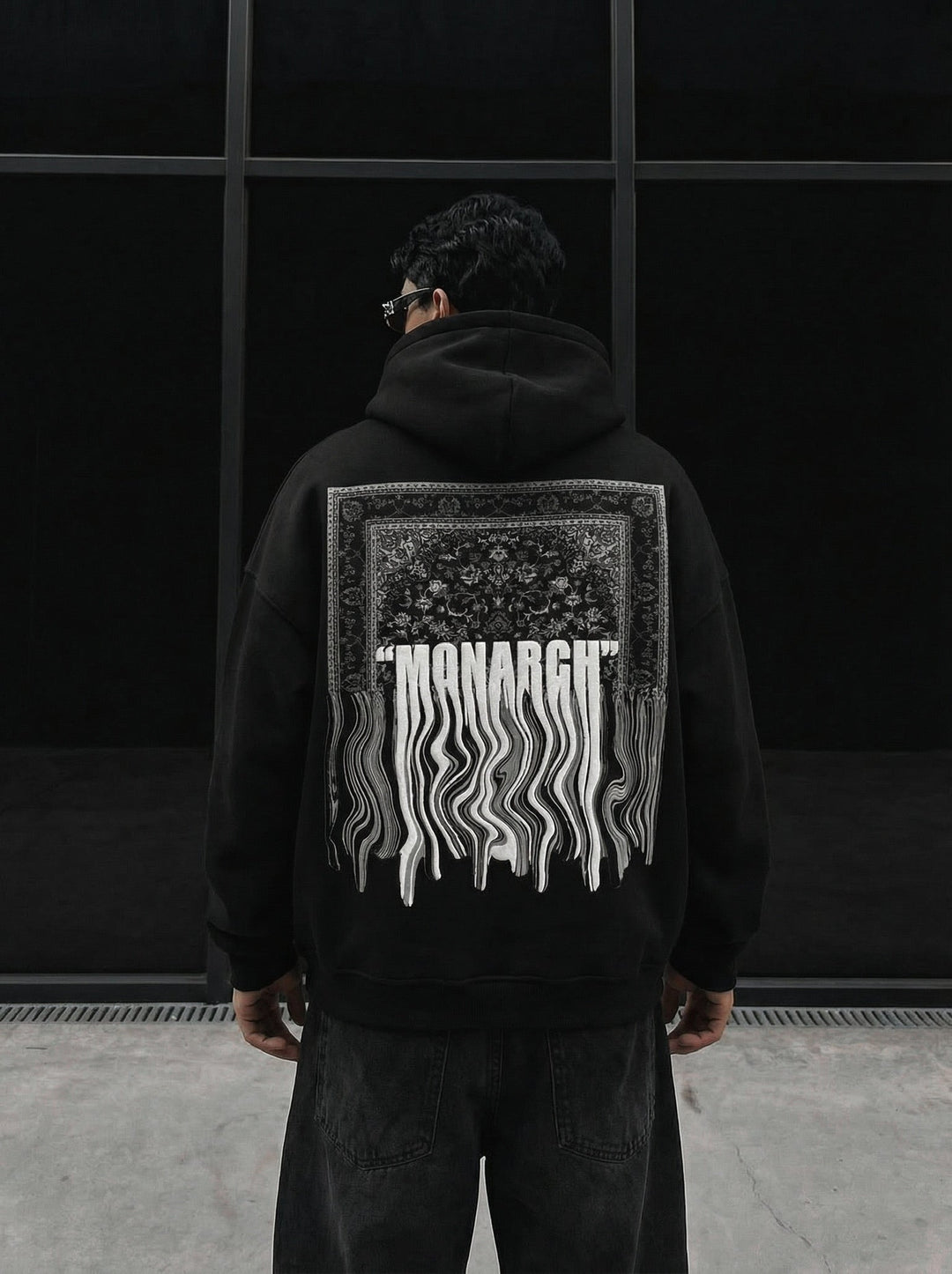 Oversize Monarch Hoodie - Svart och Vit