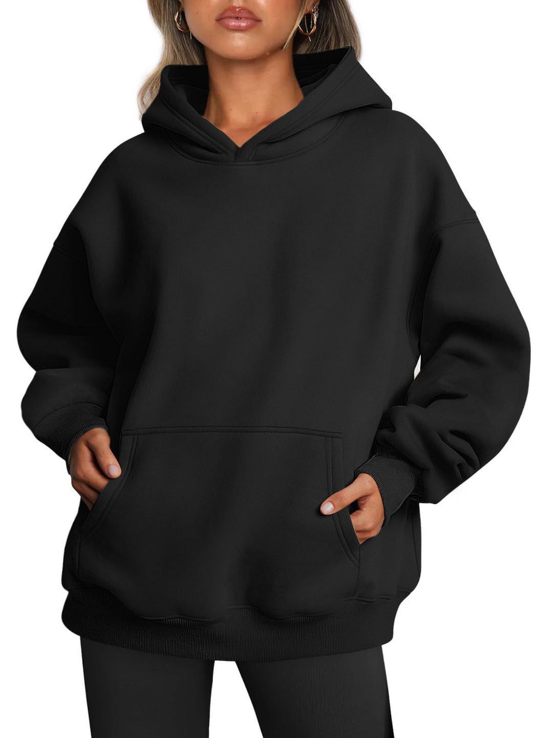 Oversize hoodie med fleecefoder