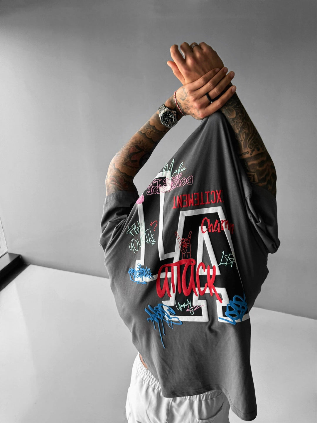 Oversize L.A T-shirt - Antracit