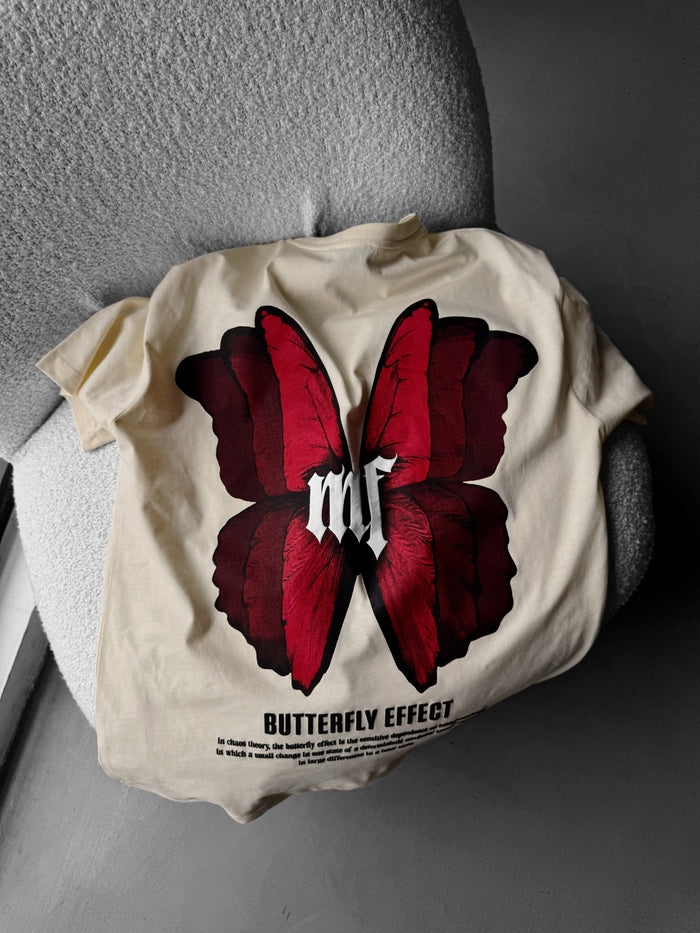 Oversize 'Butterfly Effect' T-shirt - Antik Vit