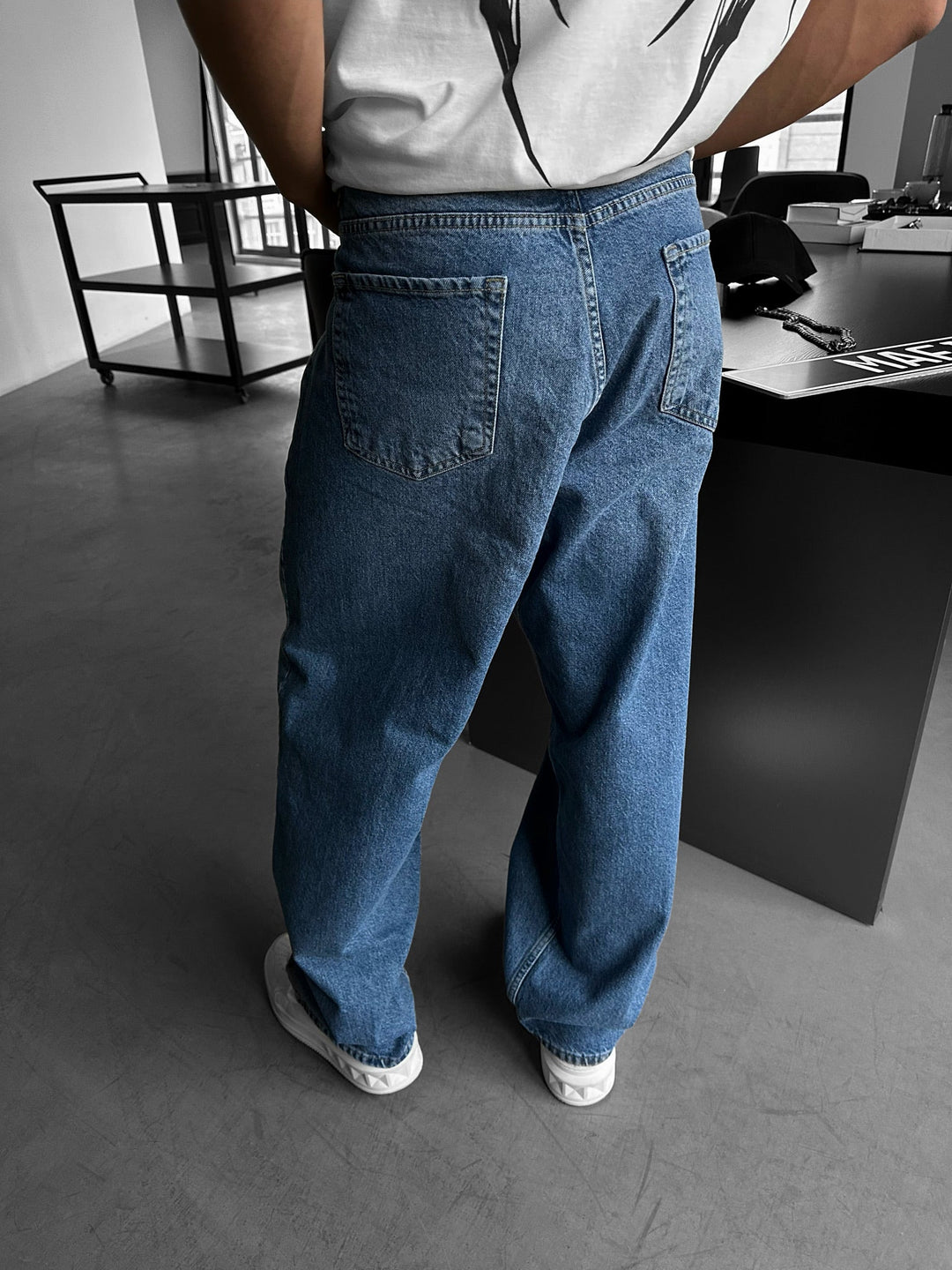 Relax Baggy Front Line Fit Jeans - Ljusblå