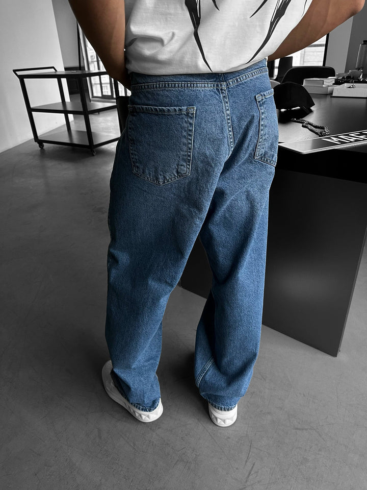 Relax Baggy Front Line Fit Jeans - Ljusblå