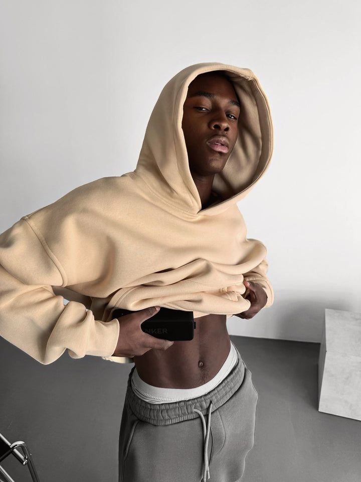 Oversize Basic Hoodie - Beige