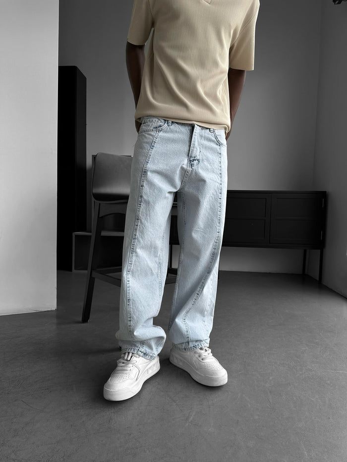 Front Line Baggy Jeans - Isblå