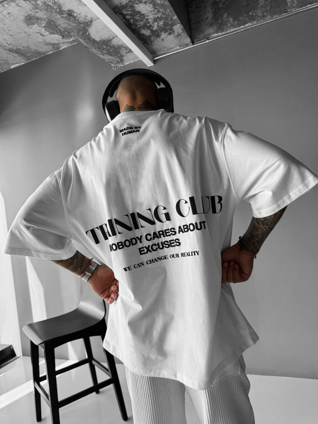 Oversize Träningsklubb T-Shirt - Ecru