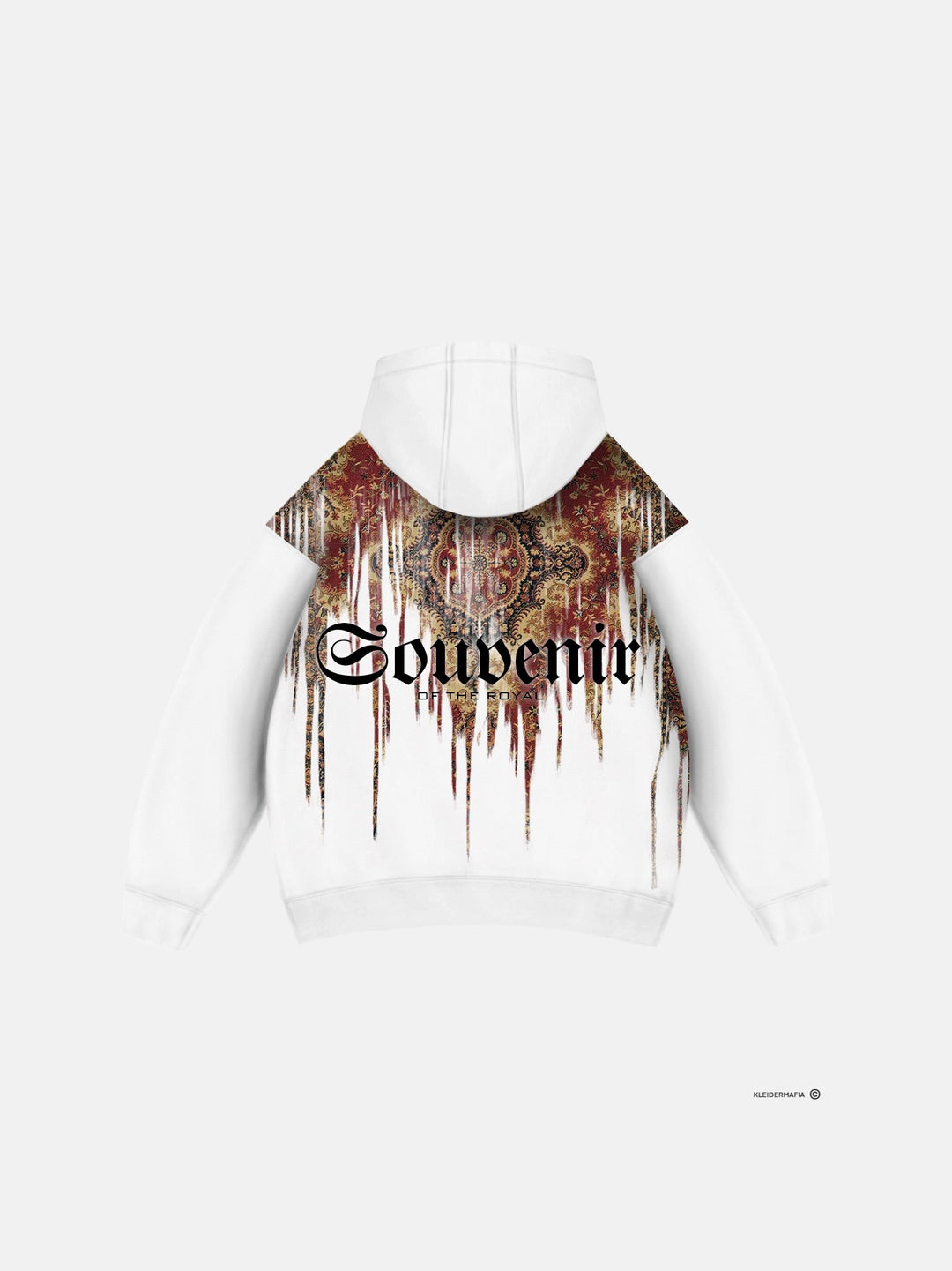 Överdimensionerad Souvenir Hoodie - Vit och Röd
