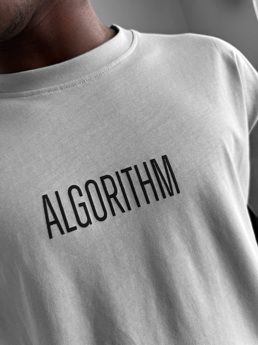 Oversize "Algorithm" T-Shirt - Grå