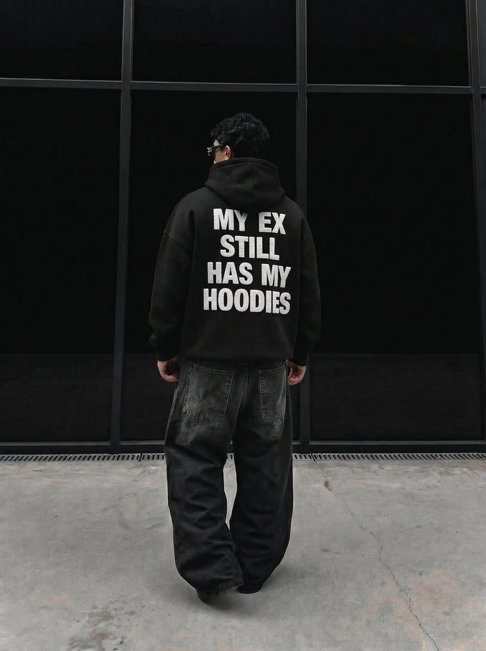Oversize EX Del II Hoodie - Svart och Vit