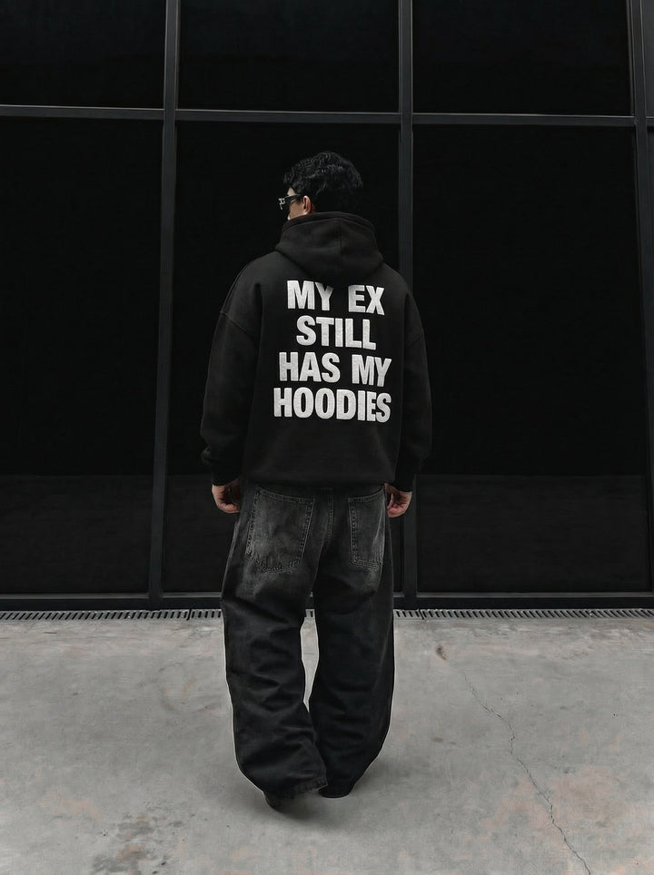 Oversize EX Del II Hoodie - Svart och Vit