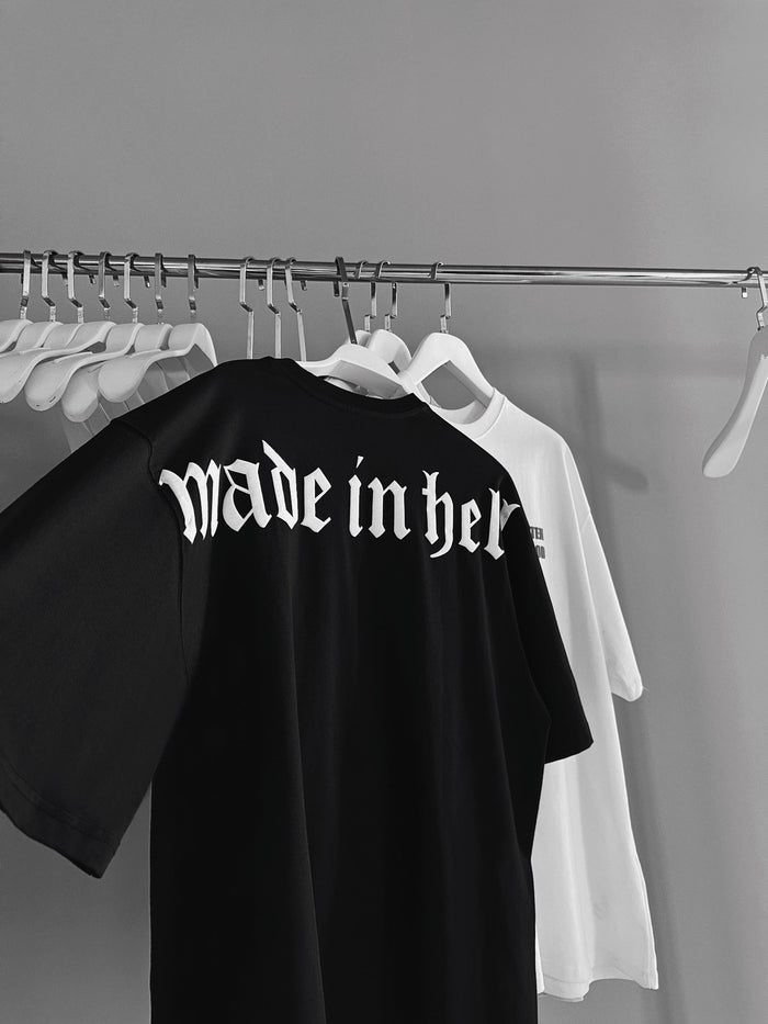 Oversize Made in Hell T-shirt - Svart