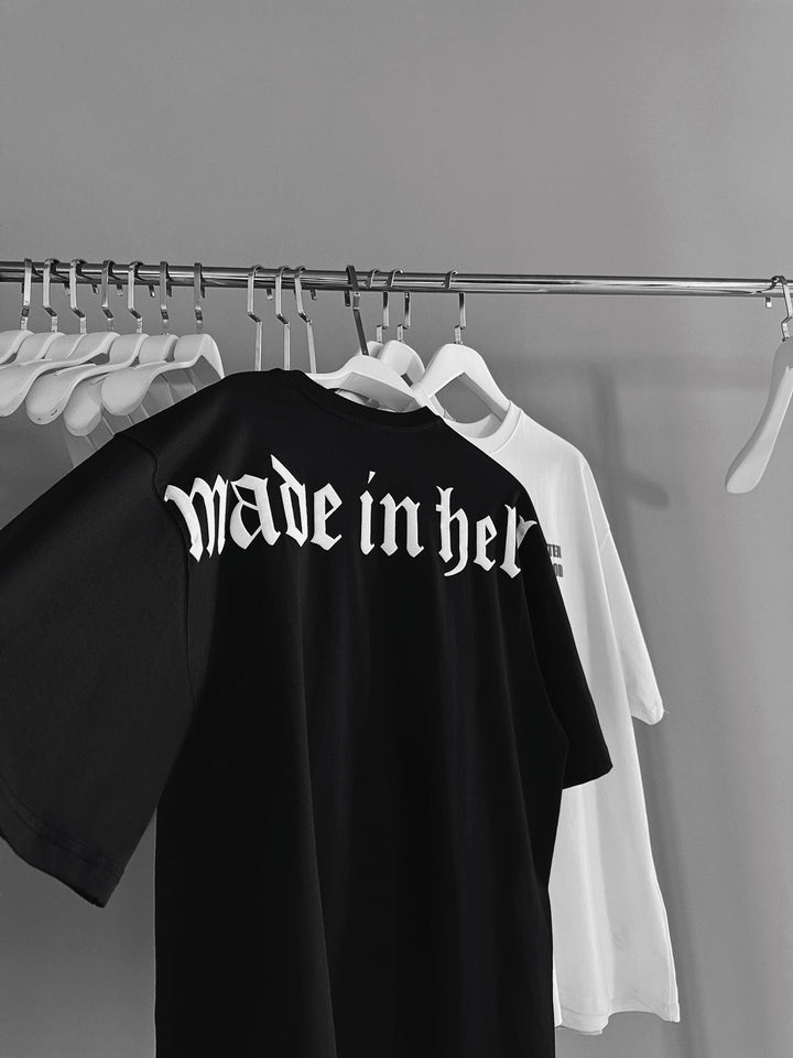 Oversize Made in Hell T-shirt - Svart