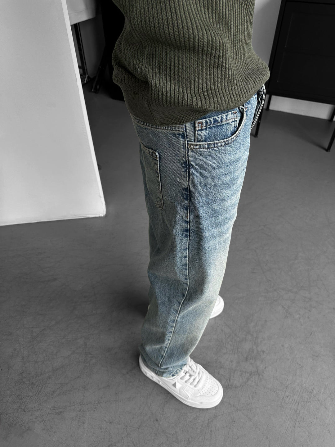 Boyfriend Fit Jeans - Mörkblå