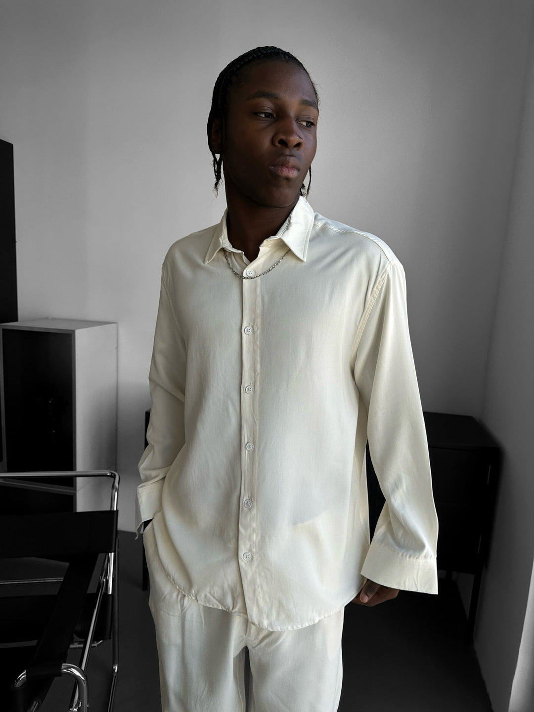 Oversize Tencel Skjorta - Ecru