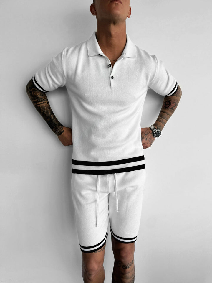 Regular Fit Stickad T-shirt - Ecru