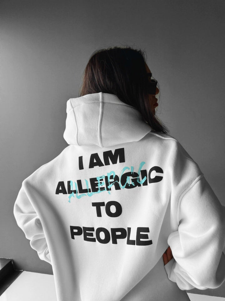 Oversize Allergisk Hoodie - Vit