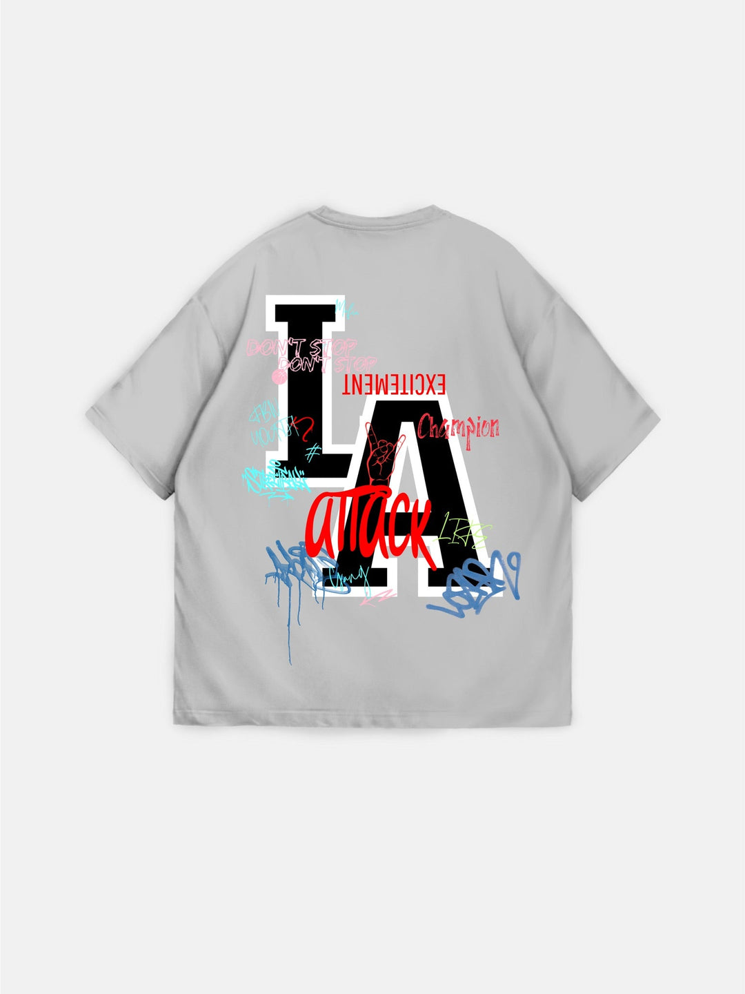 Oversize L.A T-shirt - Grå