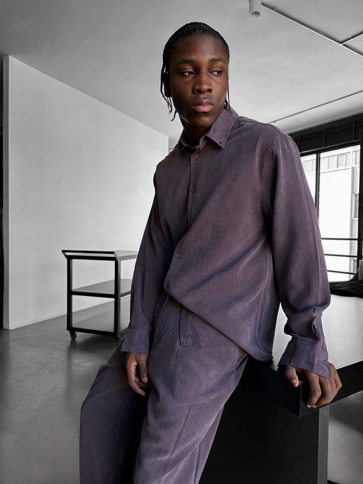 Oversize Tencel Skjorta - Deauville Mauve
