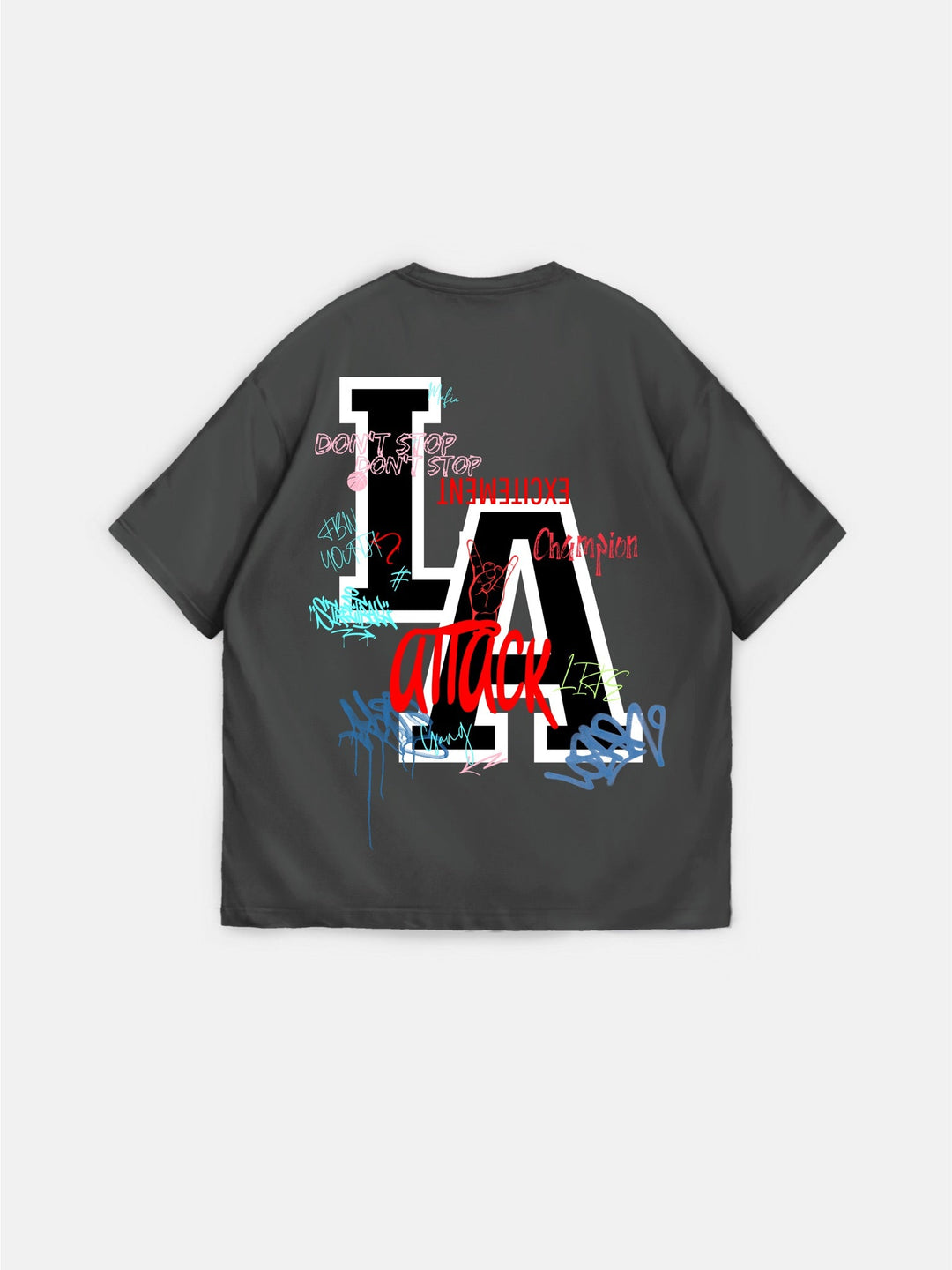 Oversize L.A T-shirt - Antracit