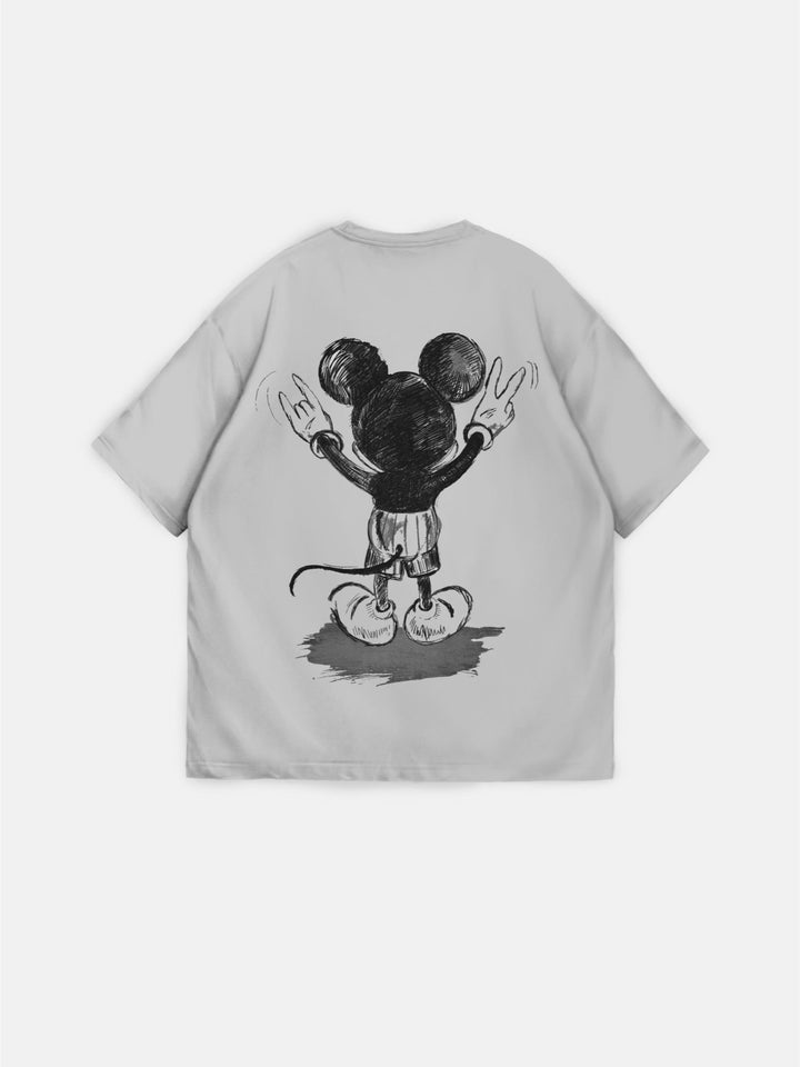 Oversize Mus-T-shirt - Grå