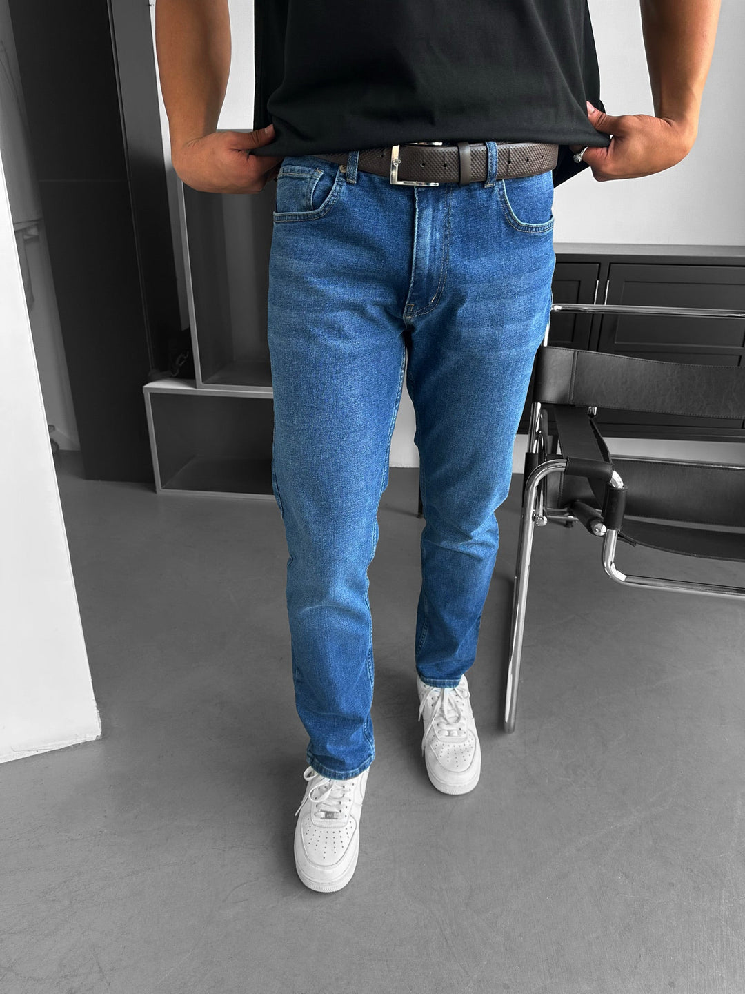 Baggy Fit Jeans - Mörkblå