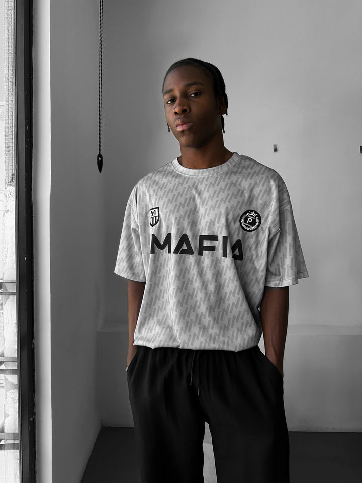 Oversize Mafia Trikot T-shirt - Grå