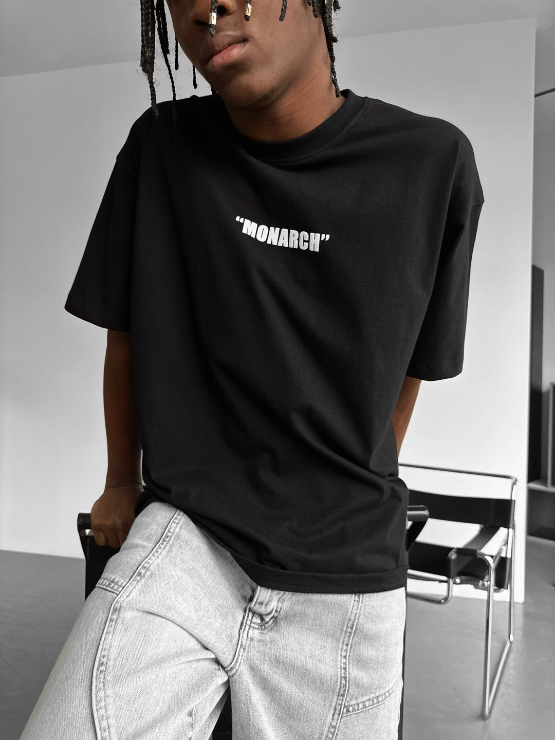 Oversize Monarch T-Shirt - Svart och Vit