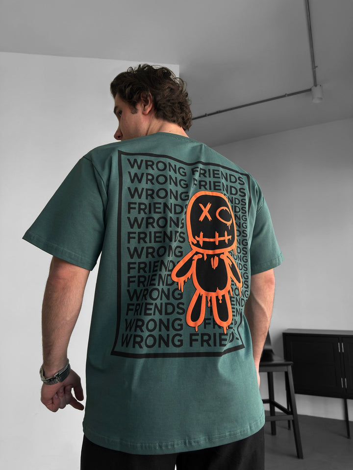 Oversize Felaktiga Vänner T-shirt - Khaki