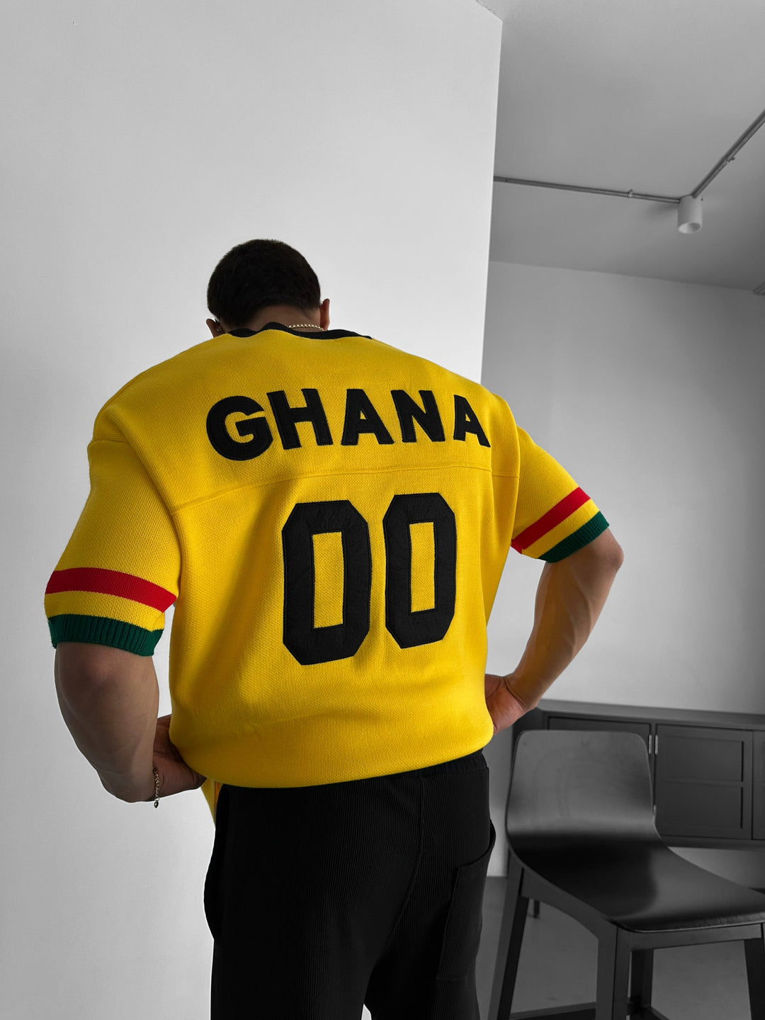 Oversize Ghana Stickad T-shirt - Gul