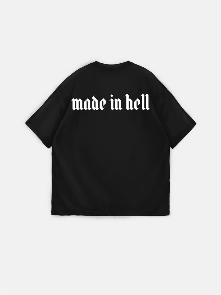 Oversize Made in Hell T-shirt - Svart