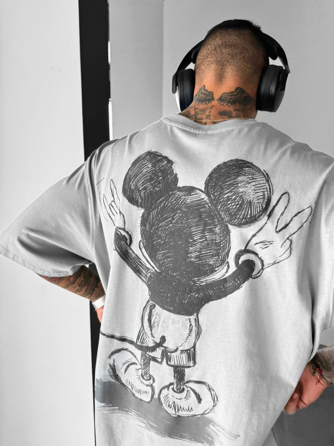 Oversize Mus-T-shirt - Grå