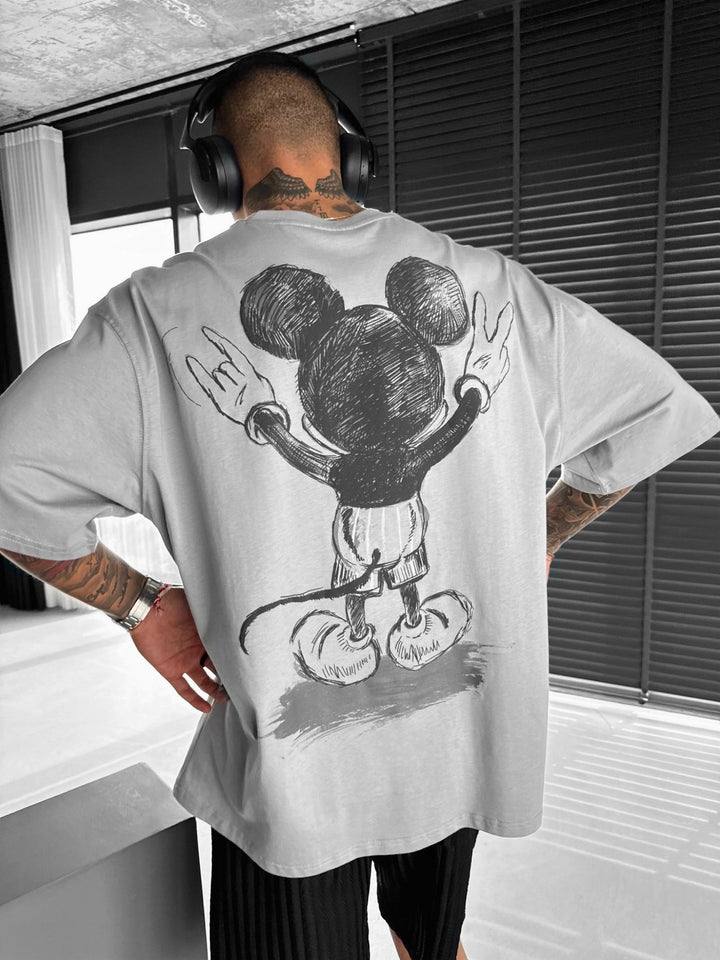 Oversize Mus-T-shirt - Grå