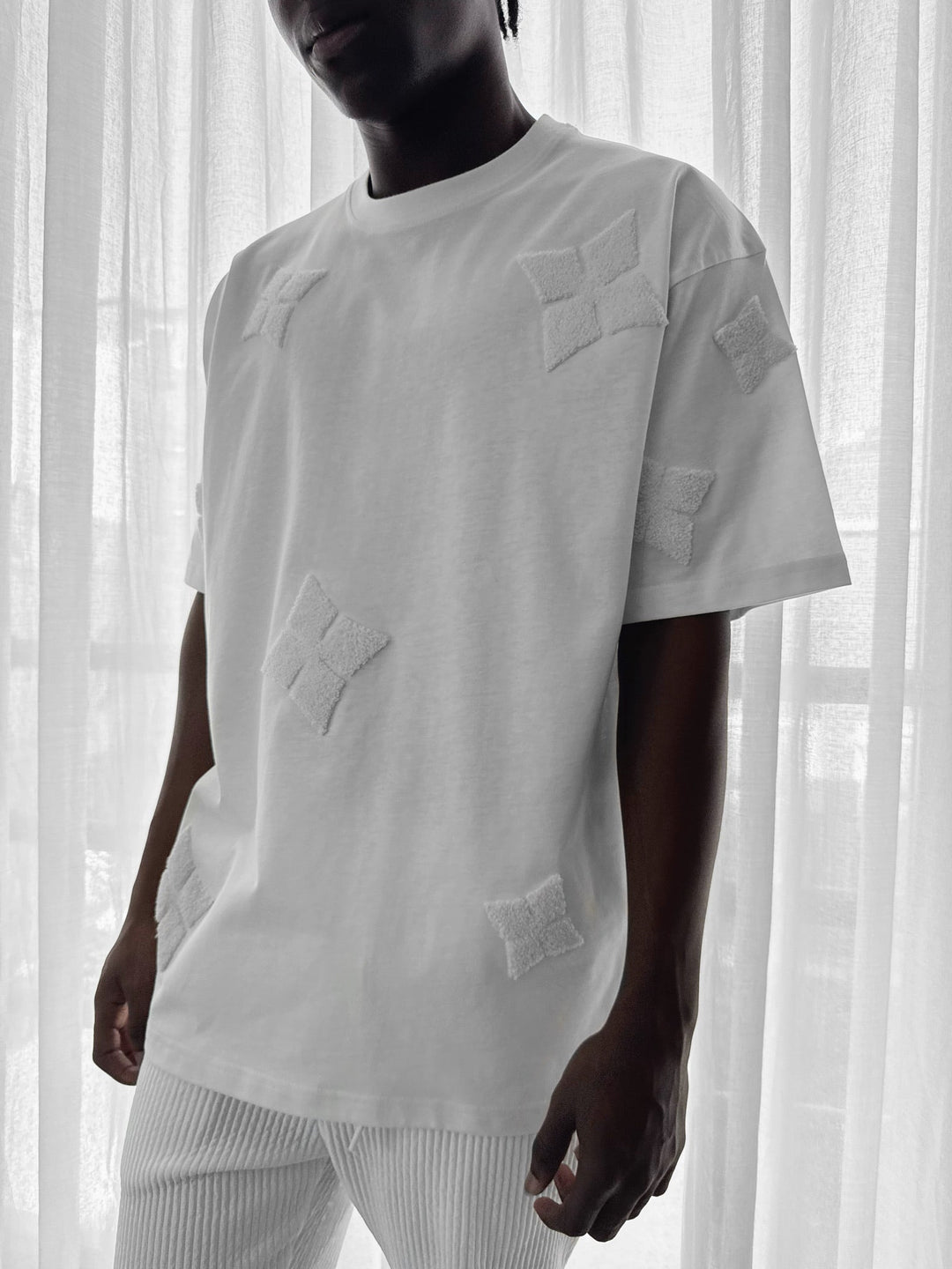 Oversize Detaljerad T-shirt - Ecru