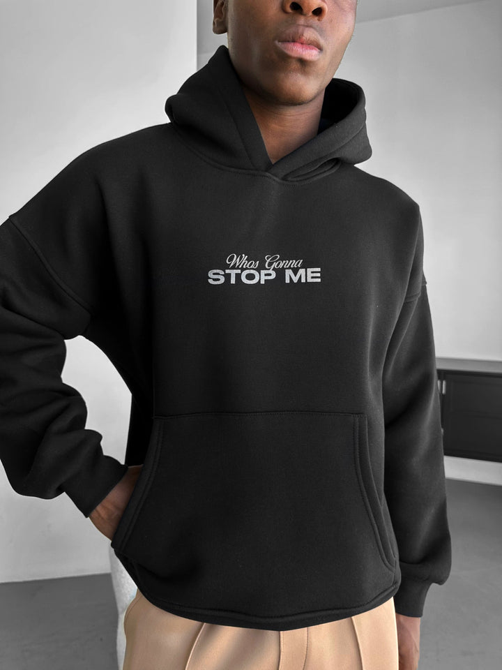 Oversize Detaljerad Lejon Hoodie - Svart