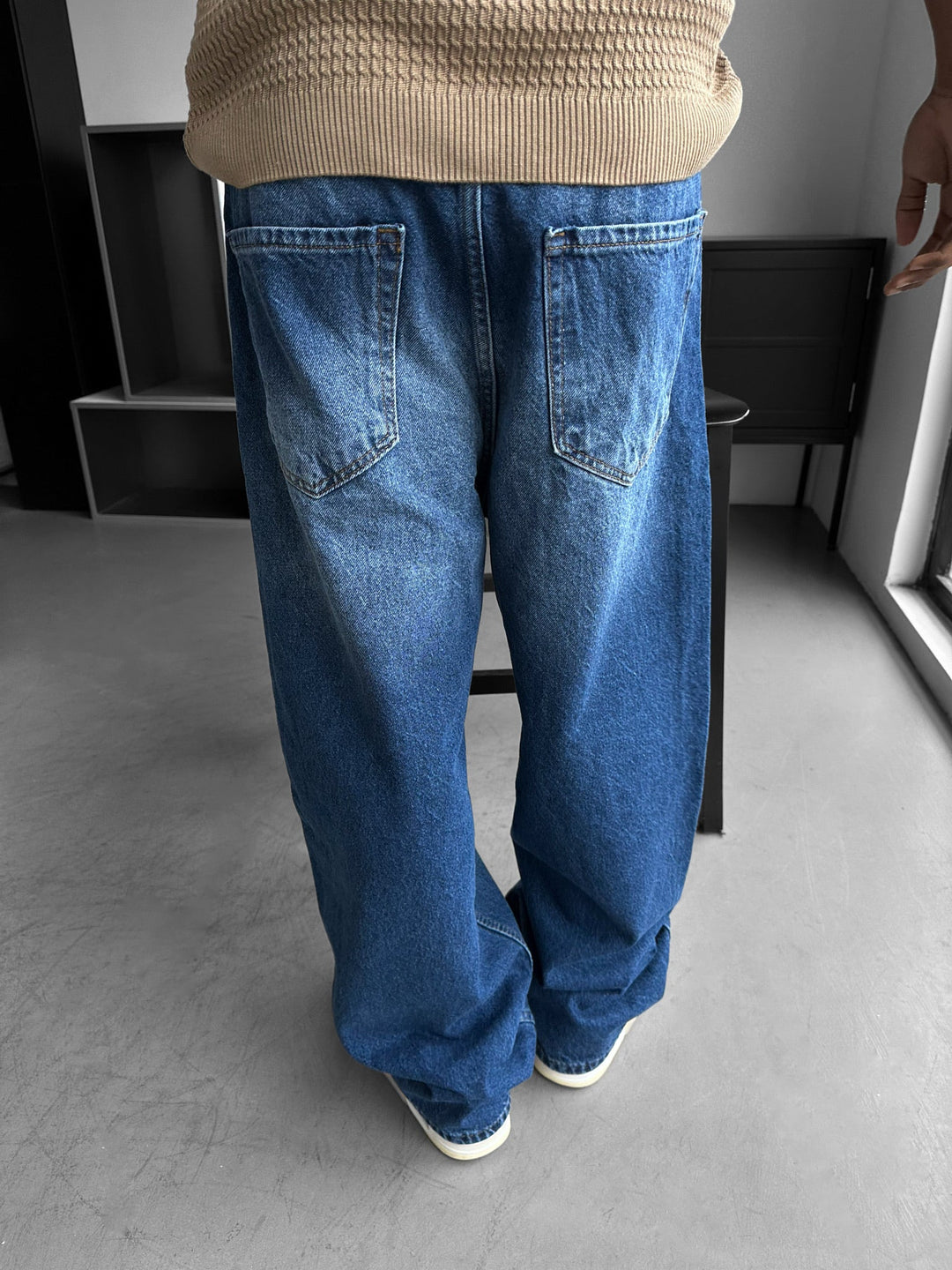 Relax Baggy Torn Jeans - Blå