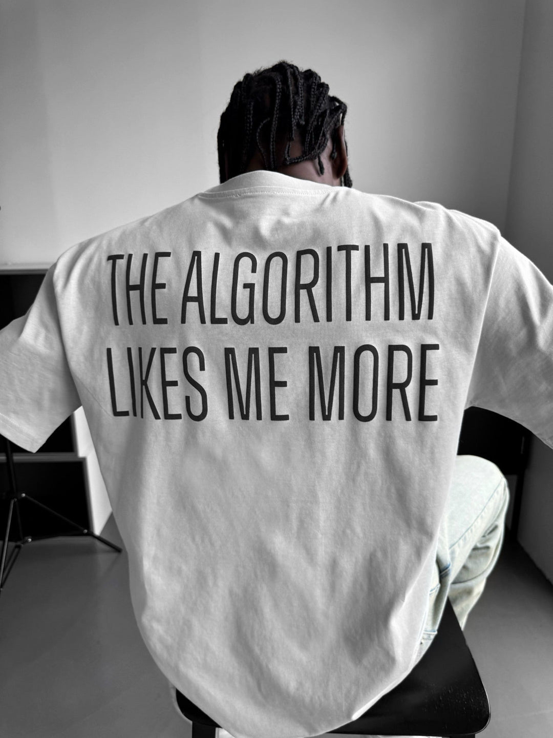 Oversize "Algorithm" T-Shirt - Grå