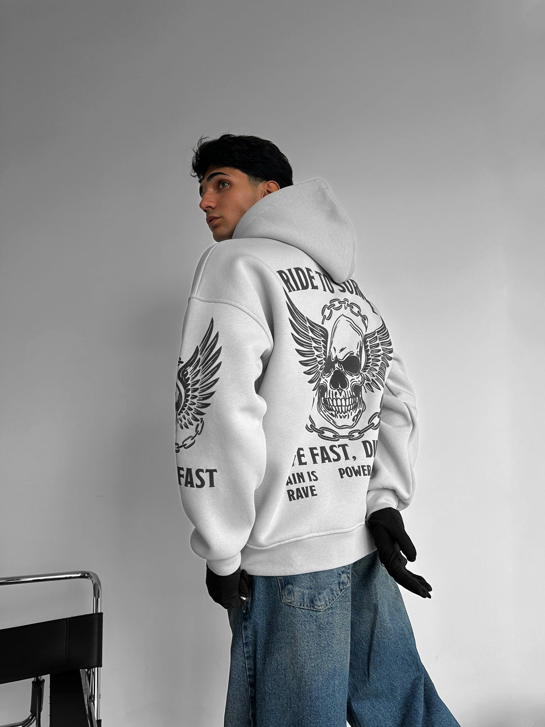 Oversize Ride to Survive Hoodie - Grå