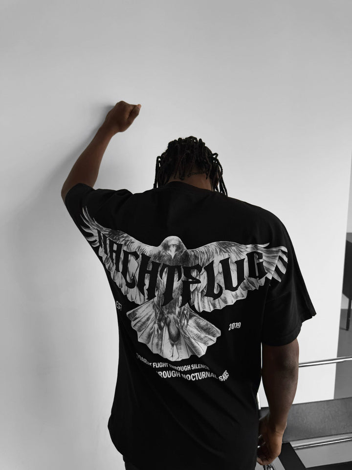 Oversize "Nachtflug" T-shirt - Svart