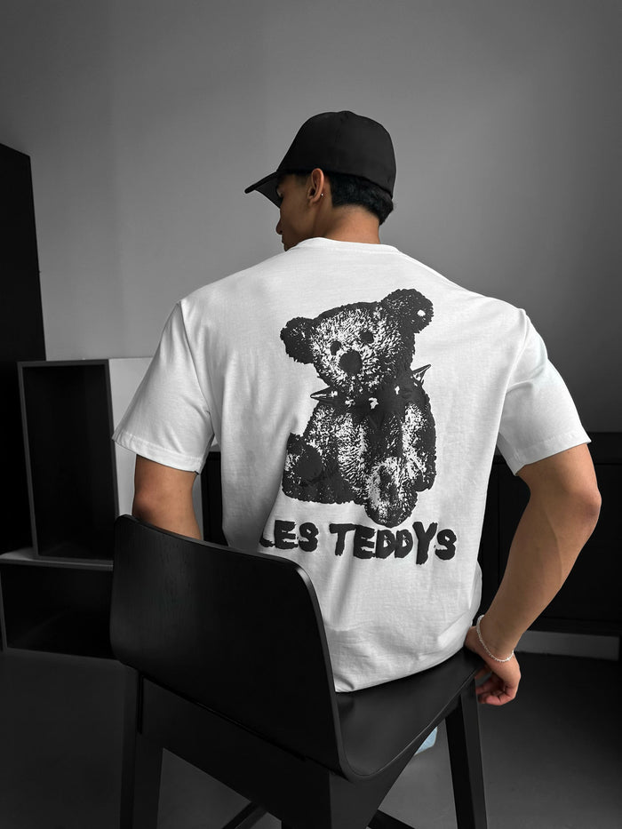 Oversize 'Les Teddys' T-shirt - Ecru och Svart