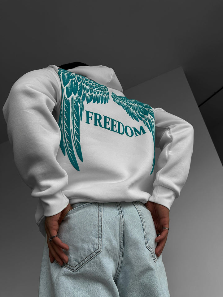 Oversize Freedom Hoodie - Vit