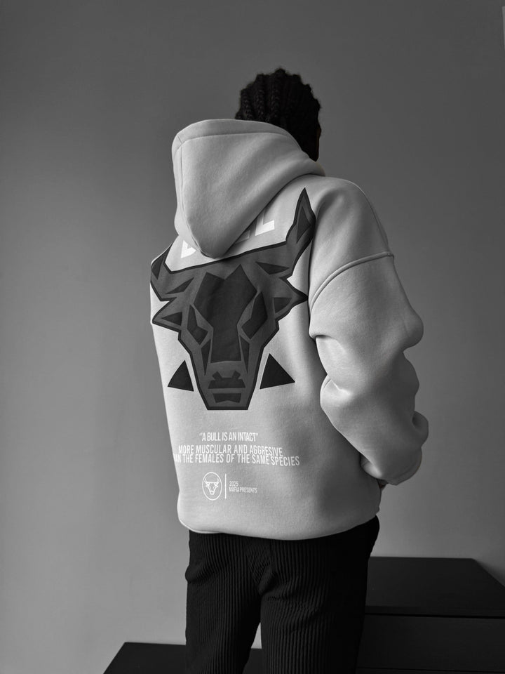 Överdimensionerad Bull Hoodie - Svampgrå