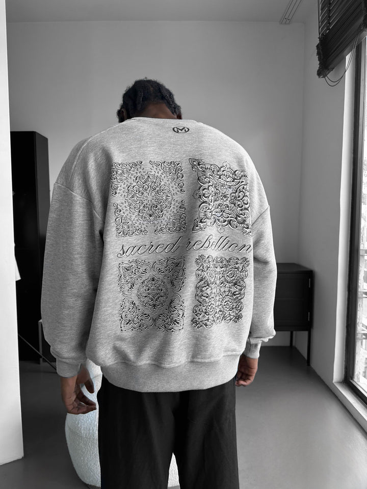 Oversize Sacred Rebellion Tröja - Grå Melange