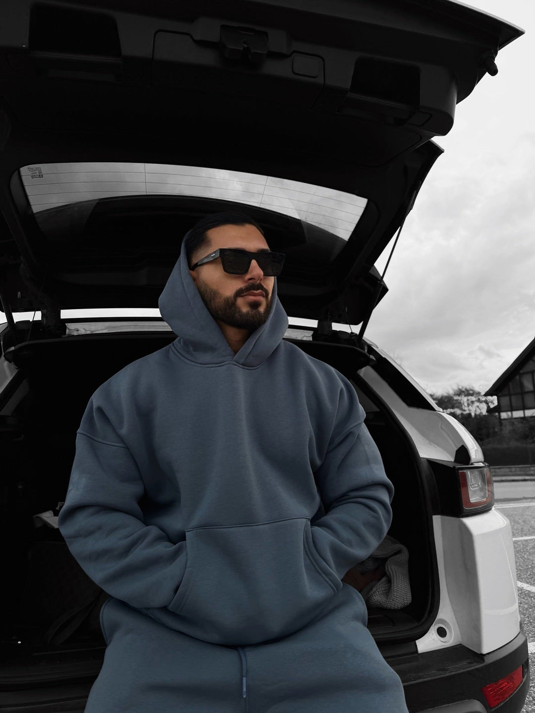 Oversize Basic Hoodie - Stormigt Väder