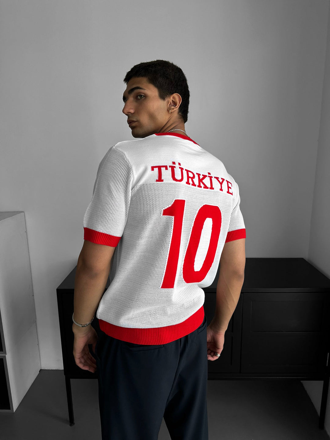 Oversize Türkiye Stickad T-shirt - Vit