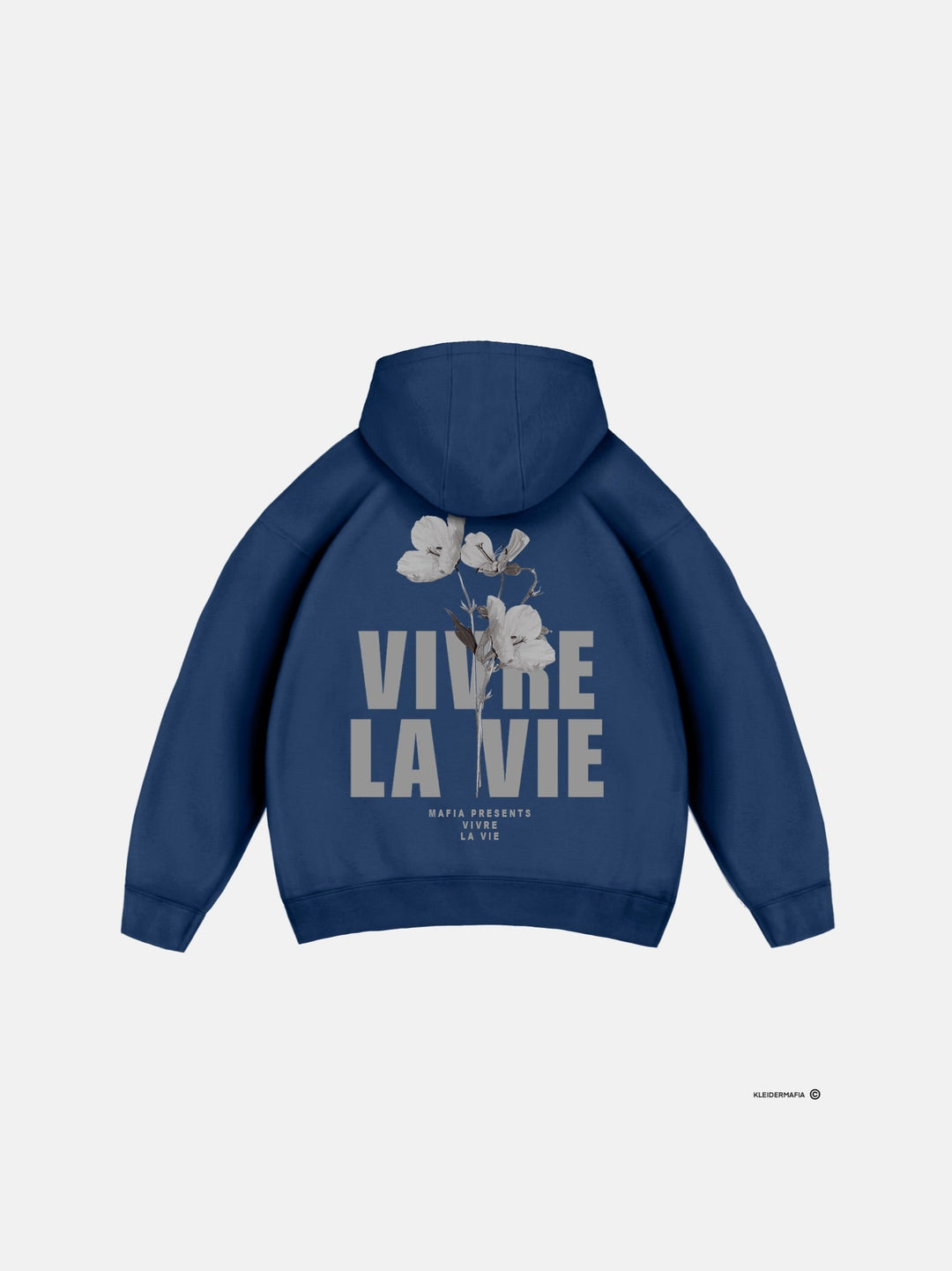 Oversize Vivre La Vie Hoodie - Klarblå